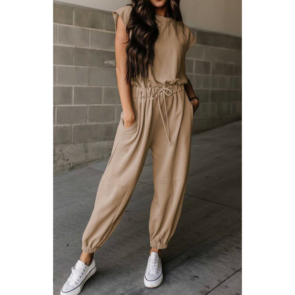 Papermoon Jumpsuit Women's Medium Tan, Travel, Casual, Loungewear